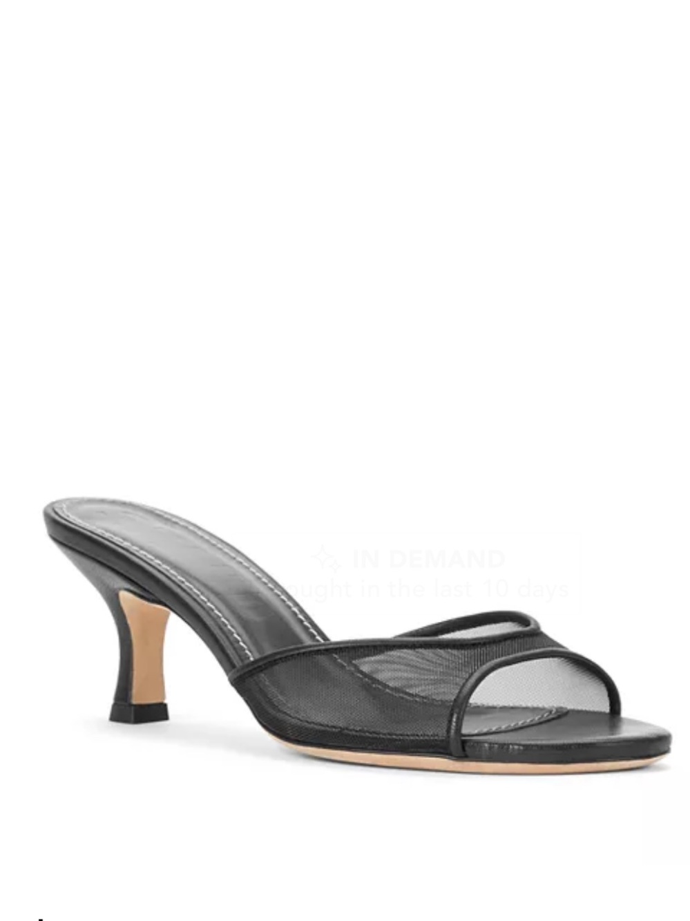 STAUD Brigette Mule Sandal Black Mesh 9